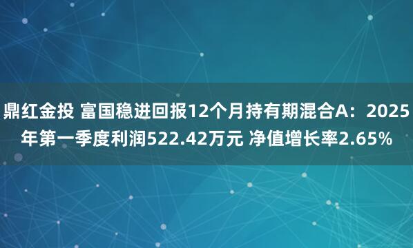 鼎红金投 富国稳进回报12个月持有期混合A：2025年第一季度利润522.42万元 净值增长率2.65%