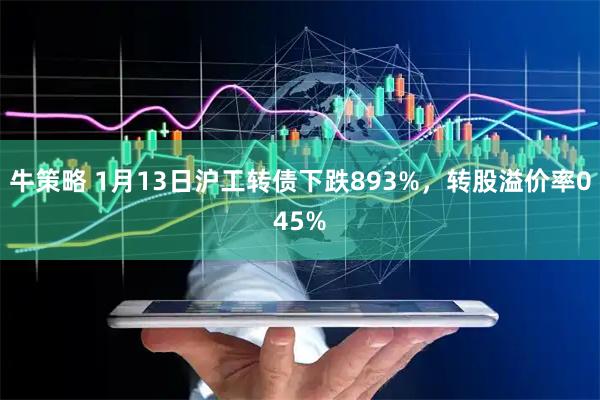 牛策略 1月13日沪工转债下跌893%，转股溢价率045%